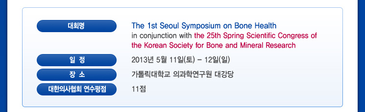 1st Seoul Symposium on Bone Health